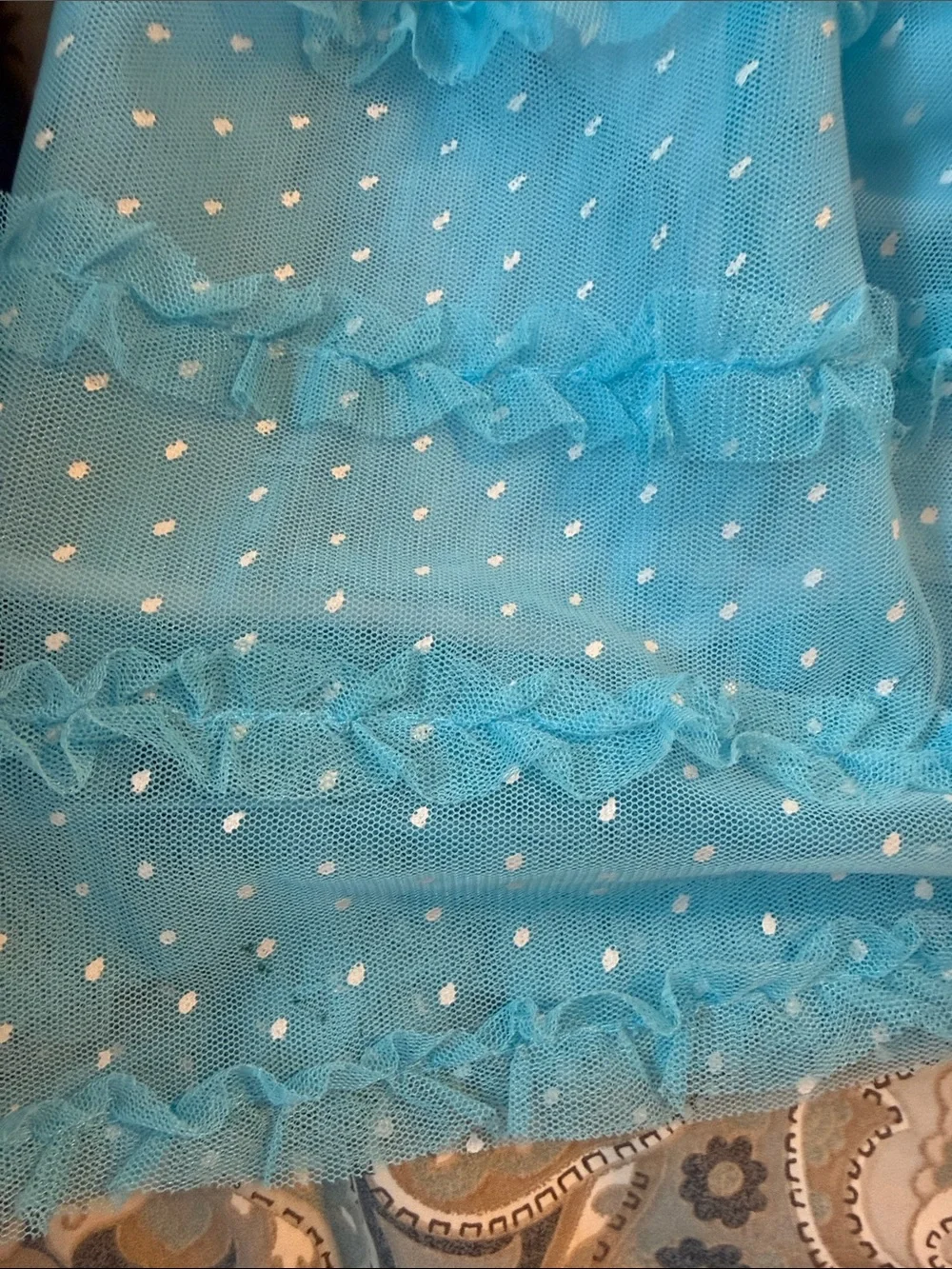 White and Light Blue Ruffle Tulle Tutu